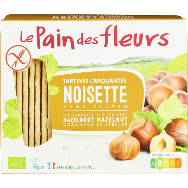 Βιολογικά Τραγανά Kράκερ Φουντουκιού 150g Le Pain des Fleurs